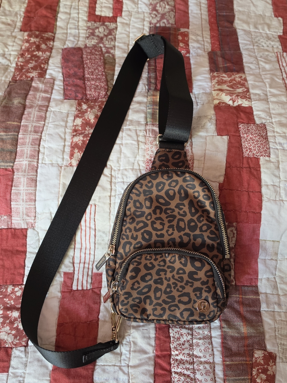Leopard Print Sling Crossbody Bag - Brown